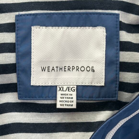 Weatherproof Weathercast Denim Blue Nautical Anorak Jacket Hooded Womens Size XL - Picture 9 of 12